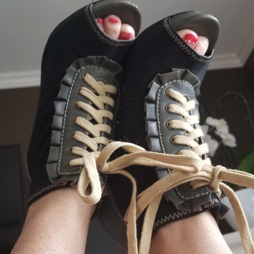 Betsey Johnson Leather & Nylon Booties